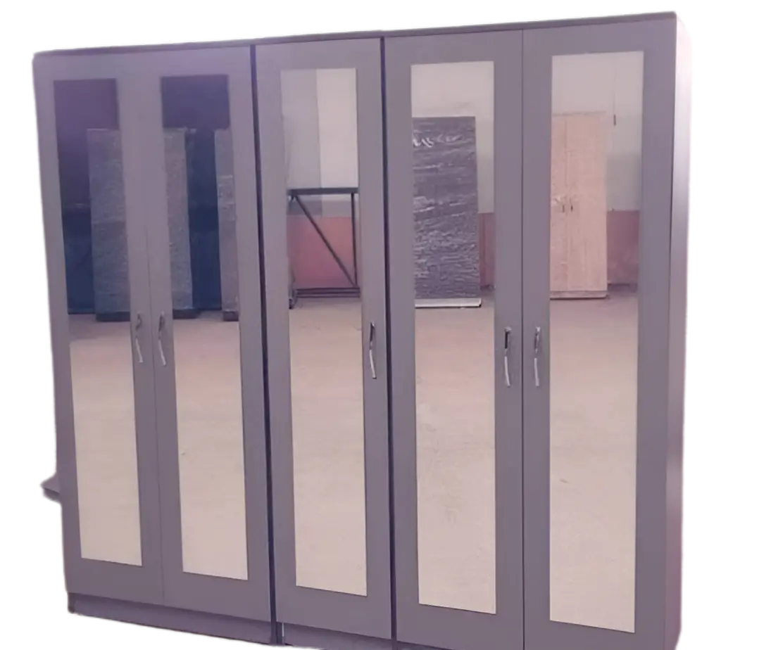 5 door wardrobe with hanging and mirror, guarantee